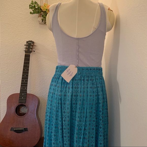 House of Skye Aussie import! Blue and Pink Maxi Skirt - Picture 9 of 9